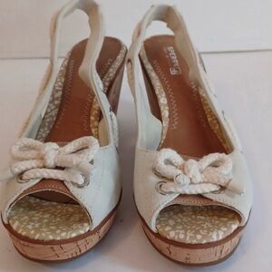 Sperry Top-Sider Cork Wedge Sandals Size 9M